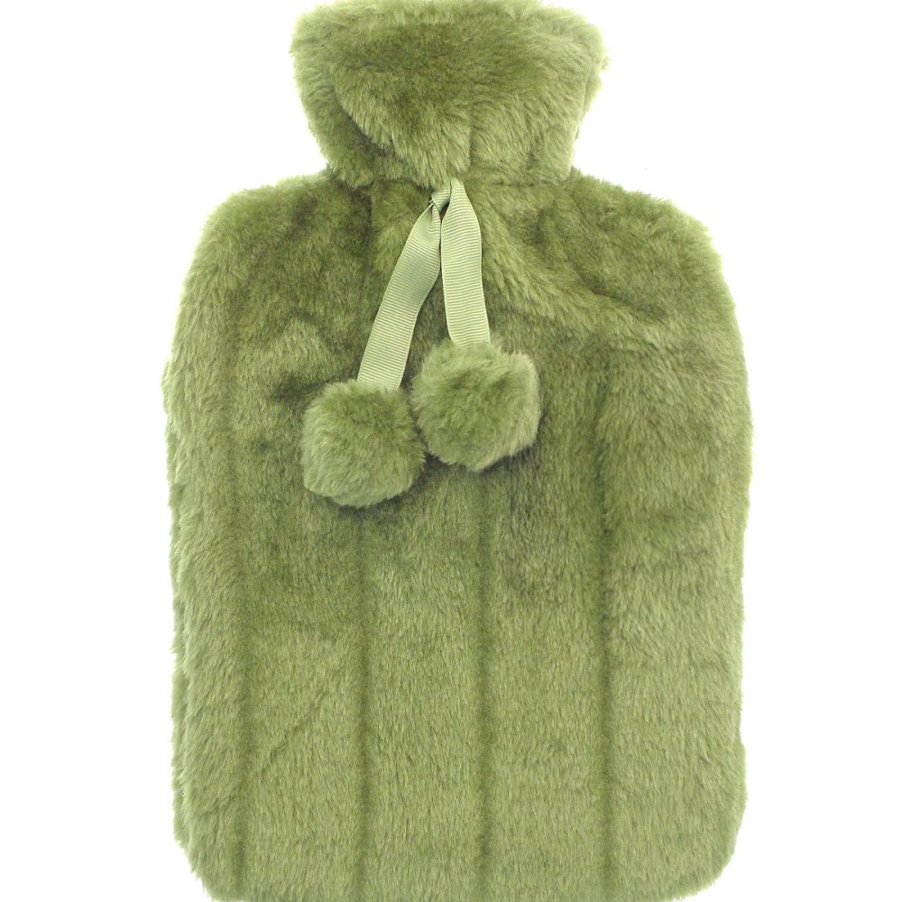 Luxury classic faux fur hot water bottle and cover