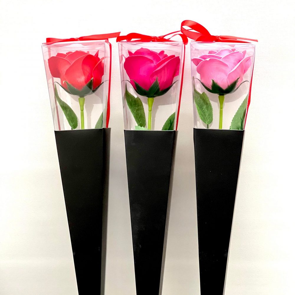 Single boxed rose - soap petals