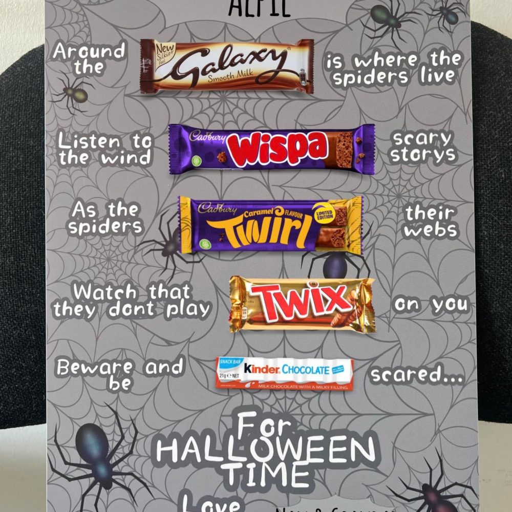 Halloween Chocolate board - Spooky Spiders