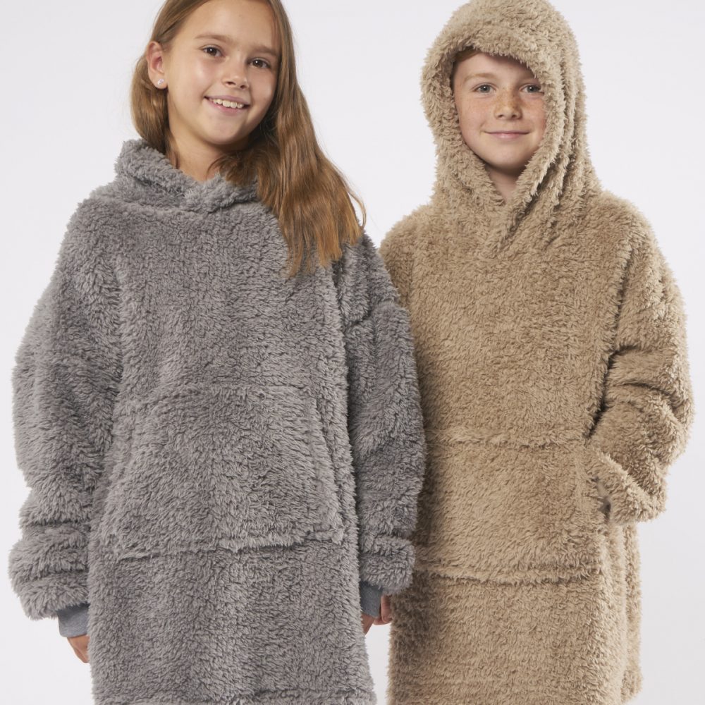 The kids Ribbon teddy bear fabric hoodie