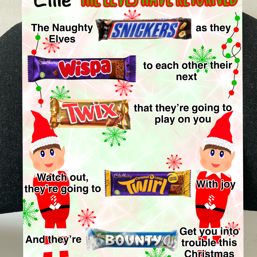 Elf Return Chocolate board