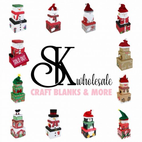 Christmas stacking boxes - Carton of 12 or Singles
