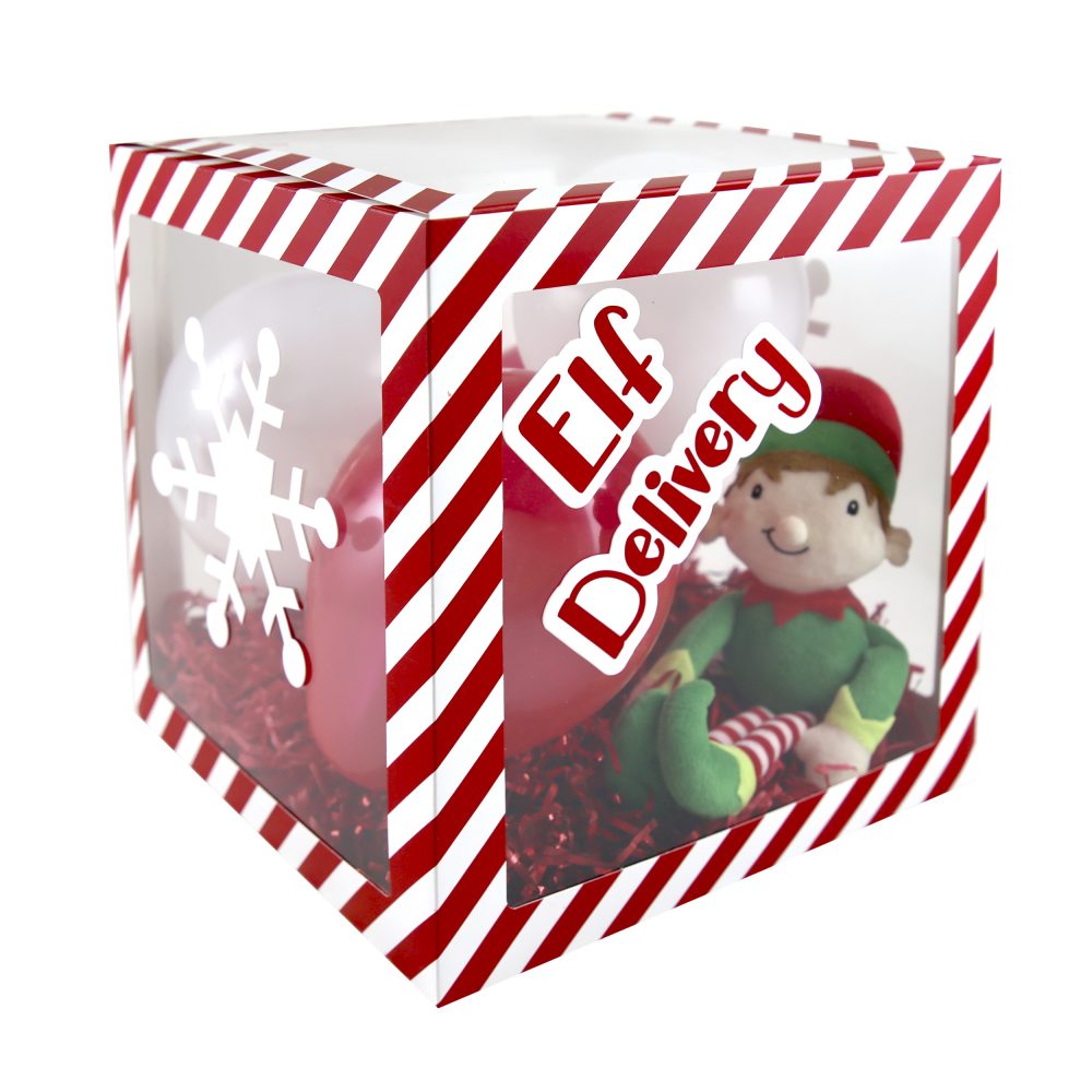 Elf Arrival Balloon Box (Red & White)