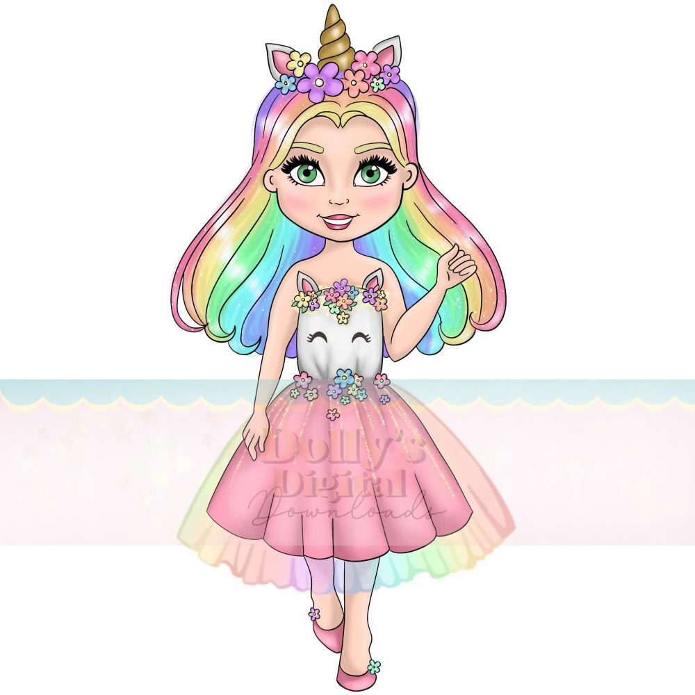Unicorn Girl Dolly Decal