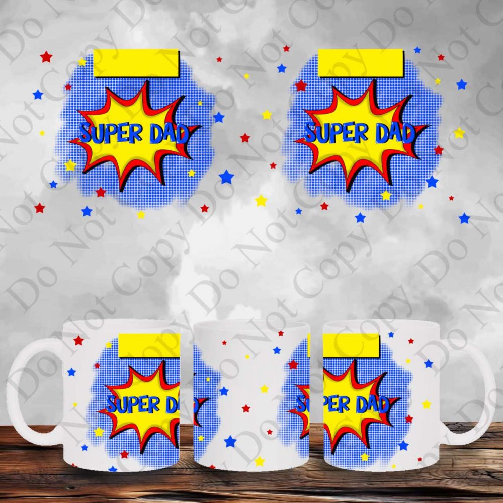 UV DTF Super Dad Mug Wrap