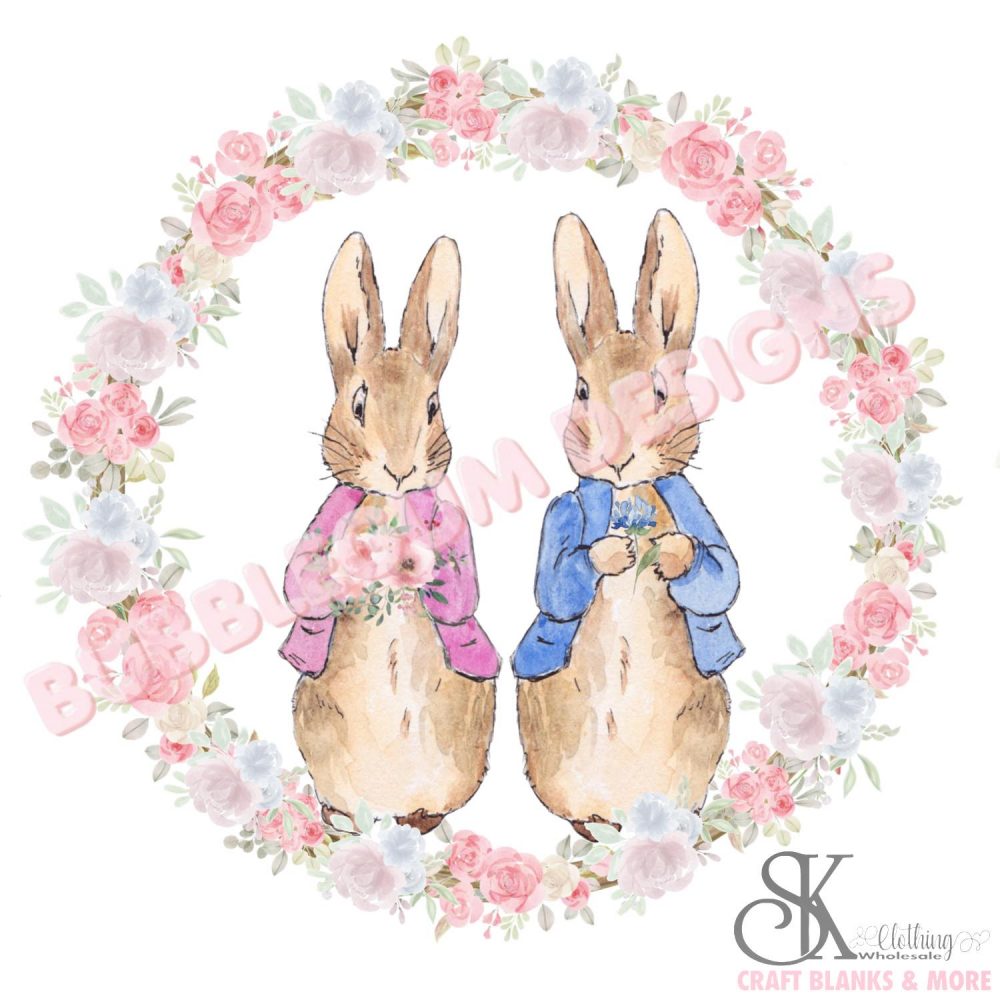 UV-DTF Decal Easter Rabbit in Wreath