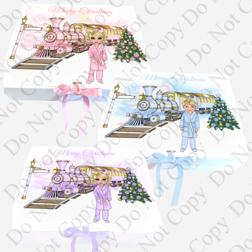 Dolly's Christmas Express Gift Box with Ribbon (Pastel Colours)