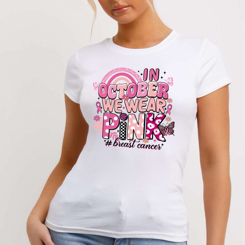 DTF In October We Wear Pink Decal 19cm
