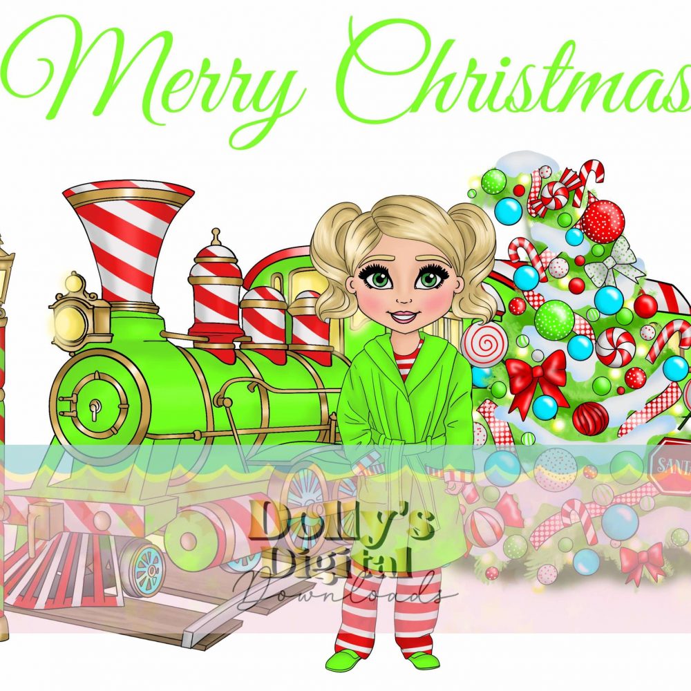 Grouchy Green - Christmas Express Dolly with Train - 20cm