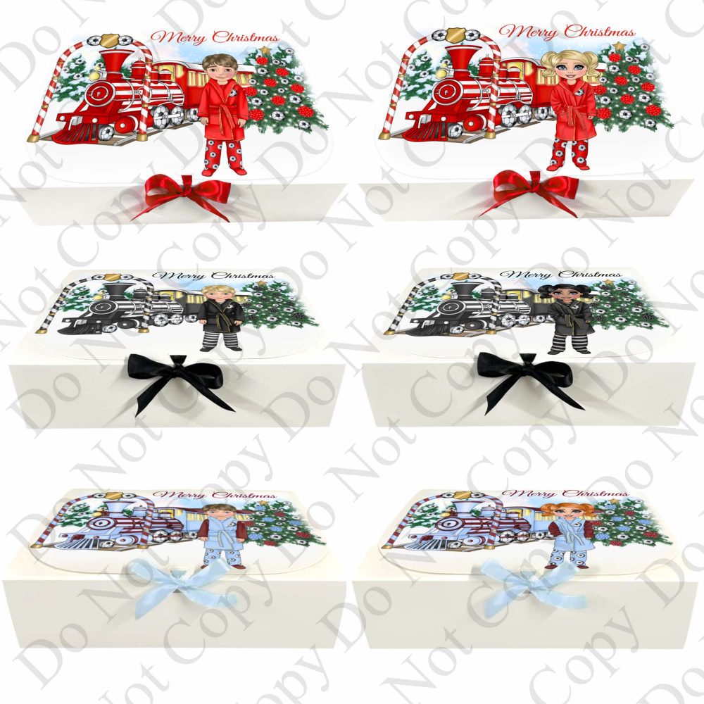 Dolly's Christmas Express Gift Box with Ribbon (Football)