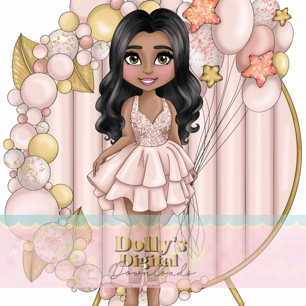 Dolly Birthday Girl Decal - 18cm