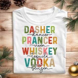 DTF Reindeer Names Funny Decal 18cm