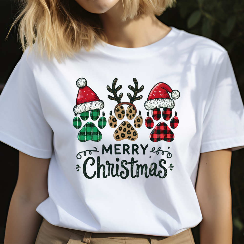 DTF Merry Christmas - Dog Paws 19cm