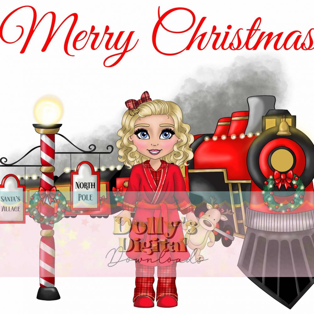 Original Christmas Express Dolly with Train - 20cm