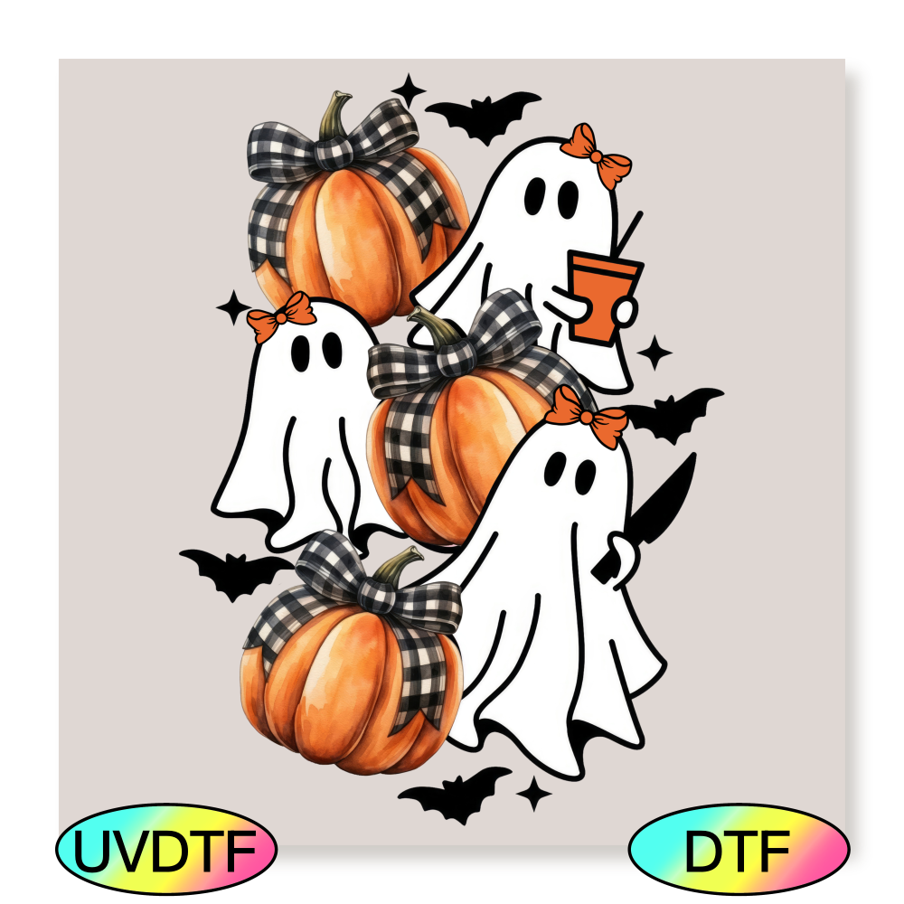 DTF Ghosts & Pumpkins Decal 20cm