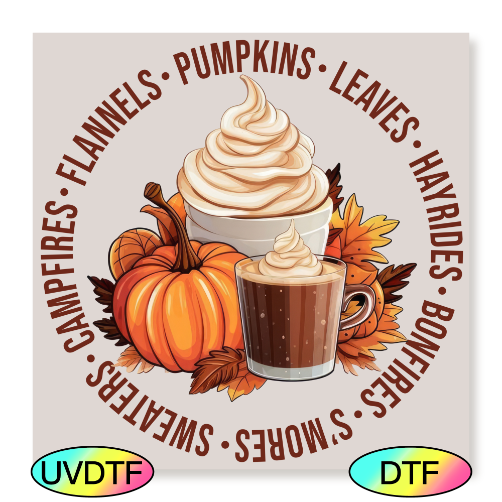 DTF Fall Circle Decal 19cm