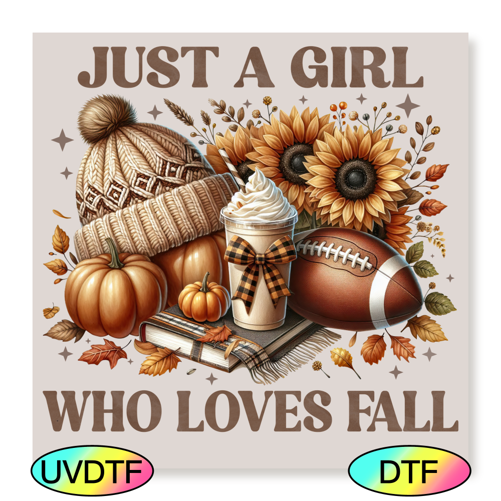 DTF Just a Girl Who Loves Fall Decal 19cm