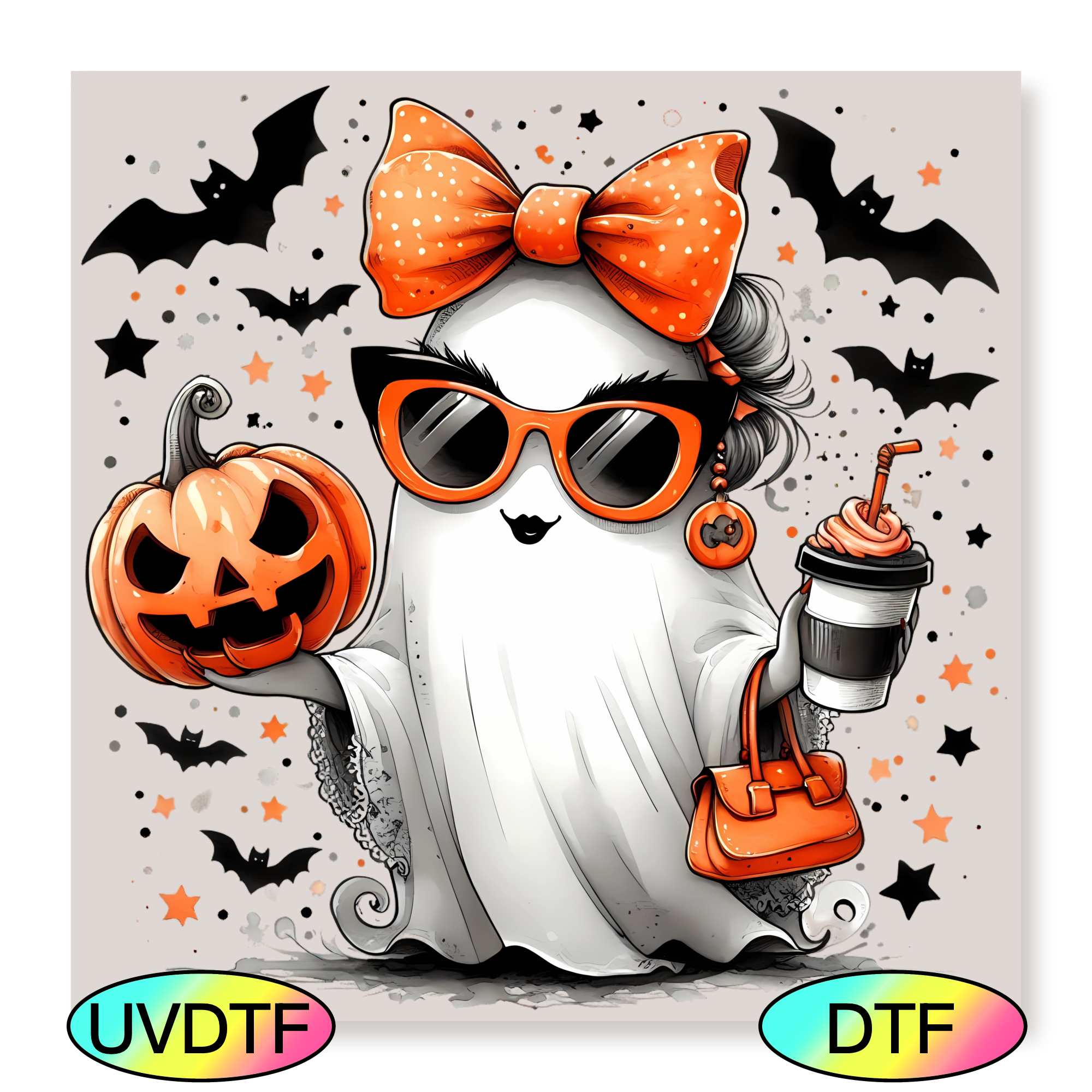 DTF Stylish Ghost Decal 19cm