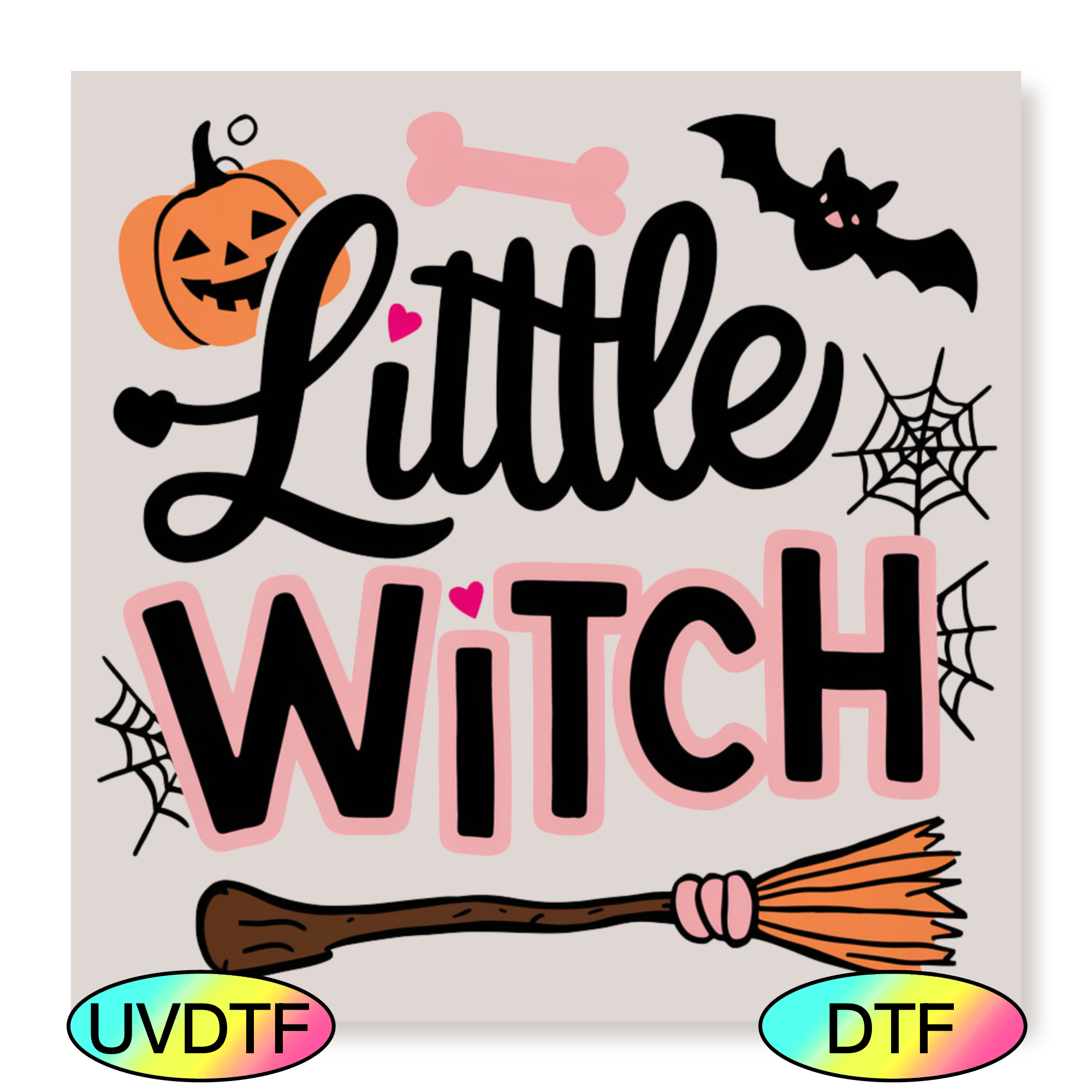DTF Halloween Cute Pink Decal 19cm