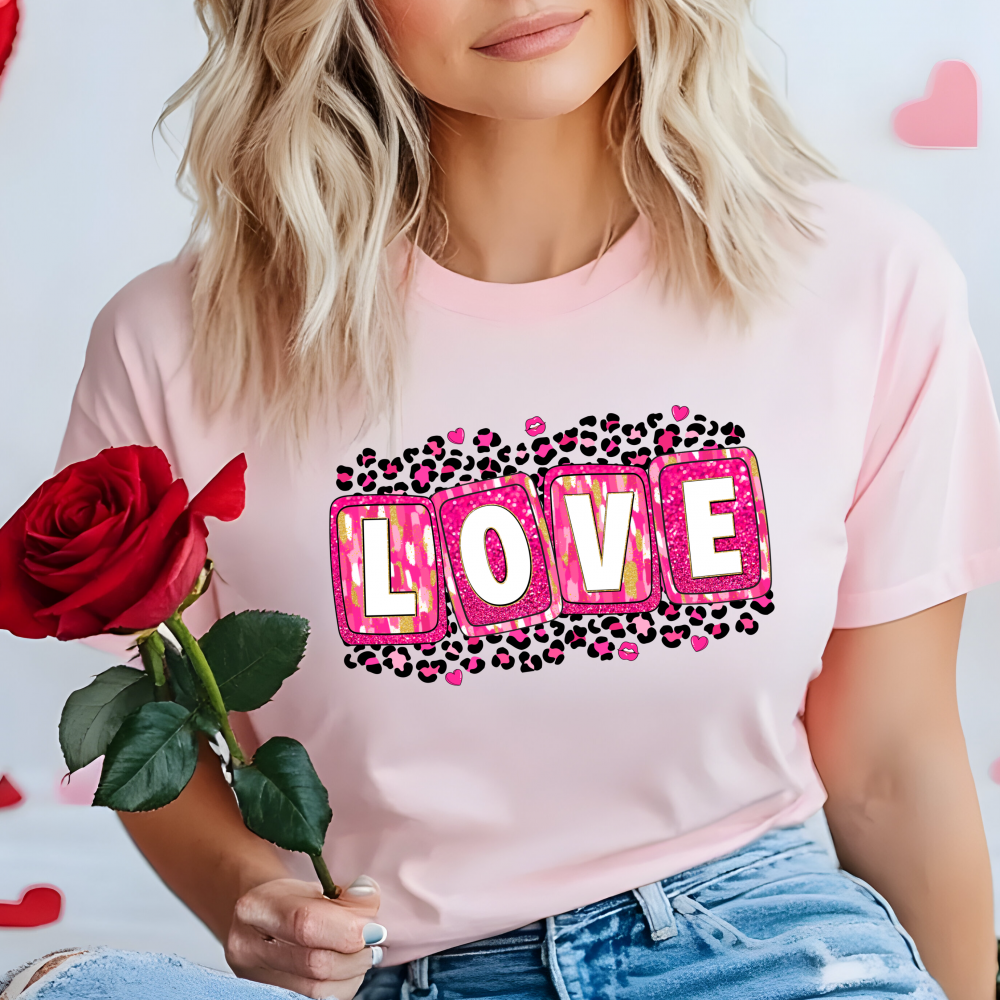 DTF Valentines Day - Leopard Print Love 20cm