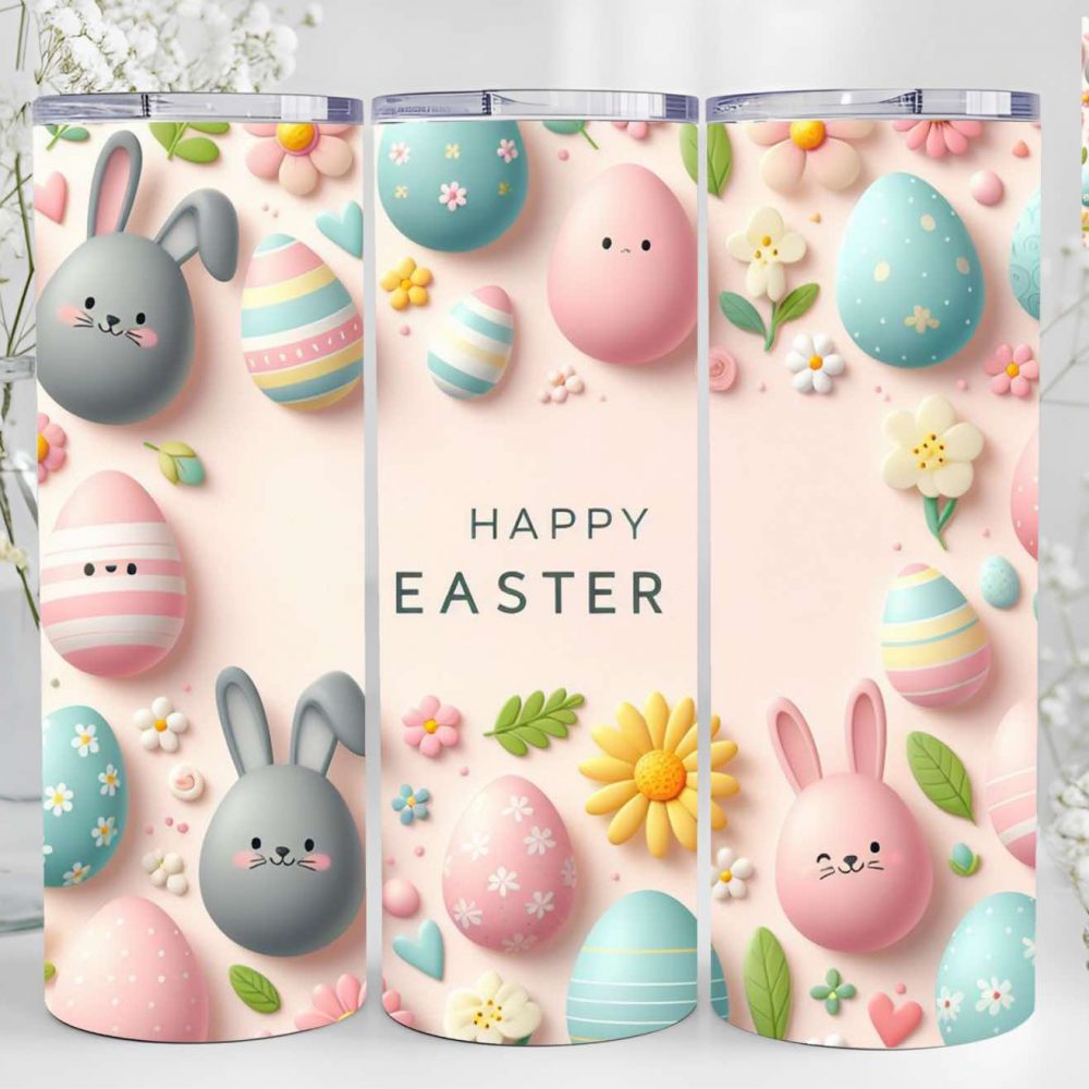 UV DTF 20oz Tumbler Wrap - Happy Easter Eggs