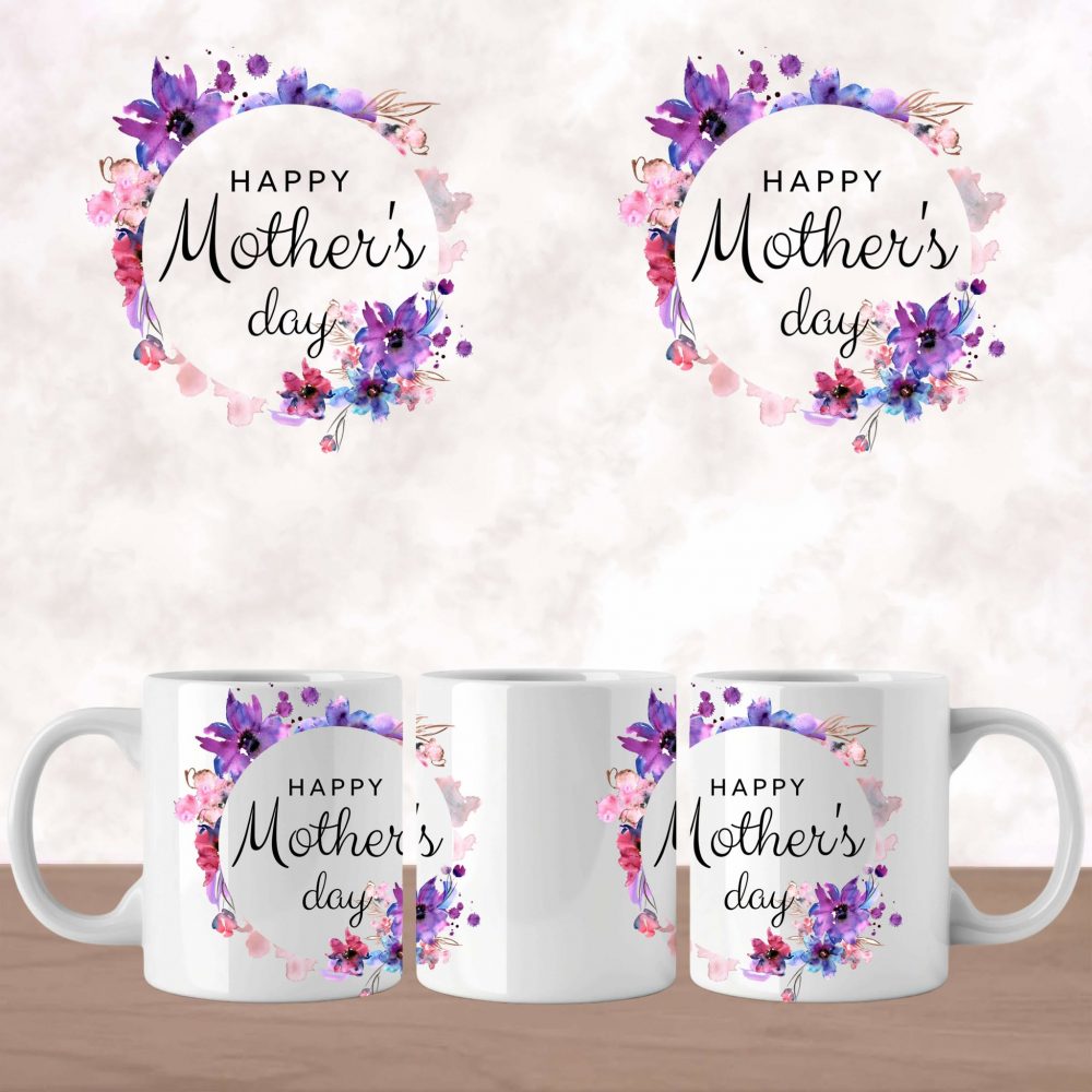 UV DTF Mug Wrap - Happy Mothers Day Wreath