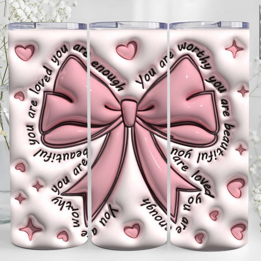 UV DTF 20oz Tumbler Wrap - Motivational Pink
