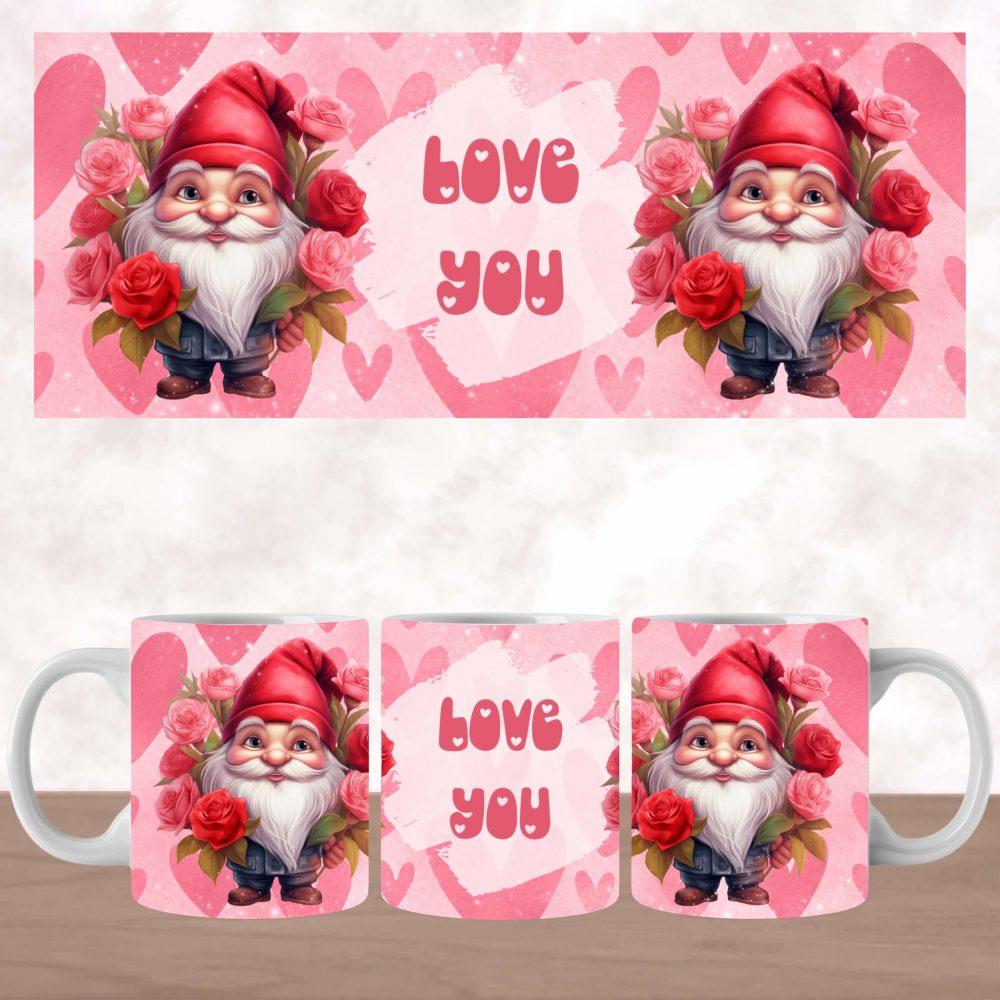UV DTF Valentines Mug Wrap - Gnome Love You