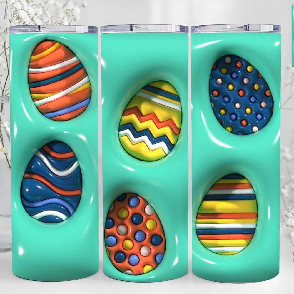 UV DTF 20oz Tumbler Wrap - 3D Eggs