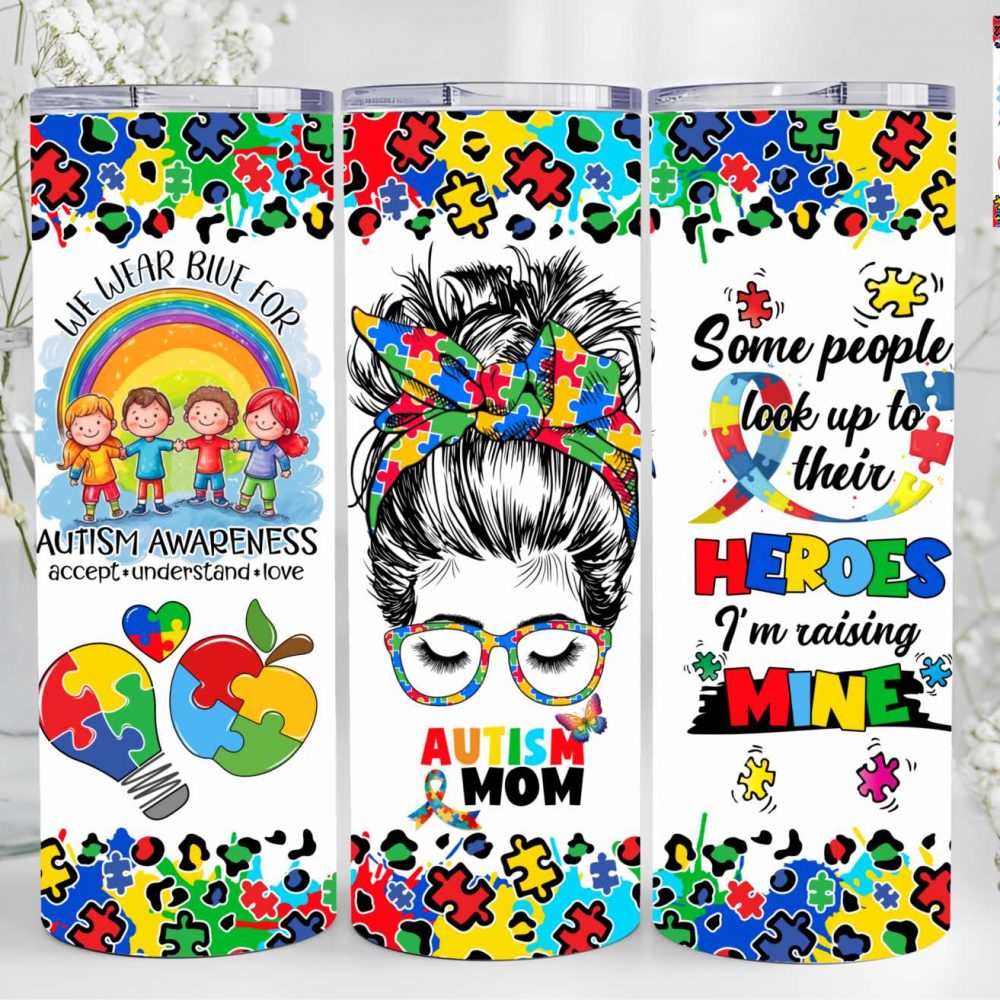 UV DTF 20oz Tumbler Wrap - Autism Mom