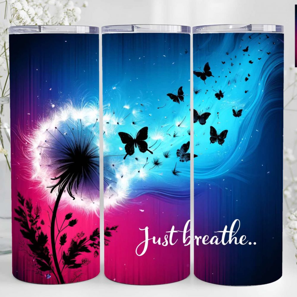 UV DTF 20oz Tumbler Wrap - Just Breathe