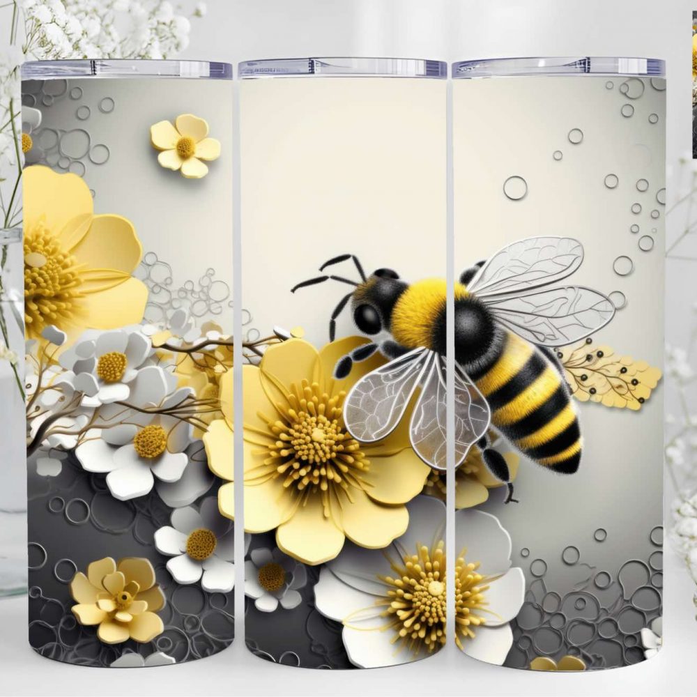 UV DTF 20oz Tumbler Wrap - Bee