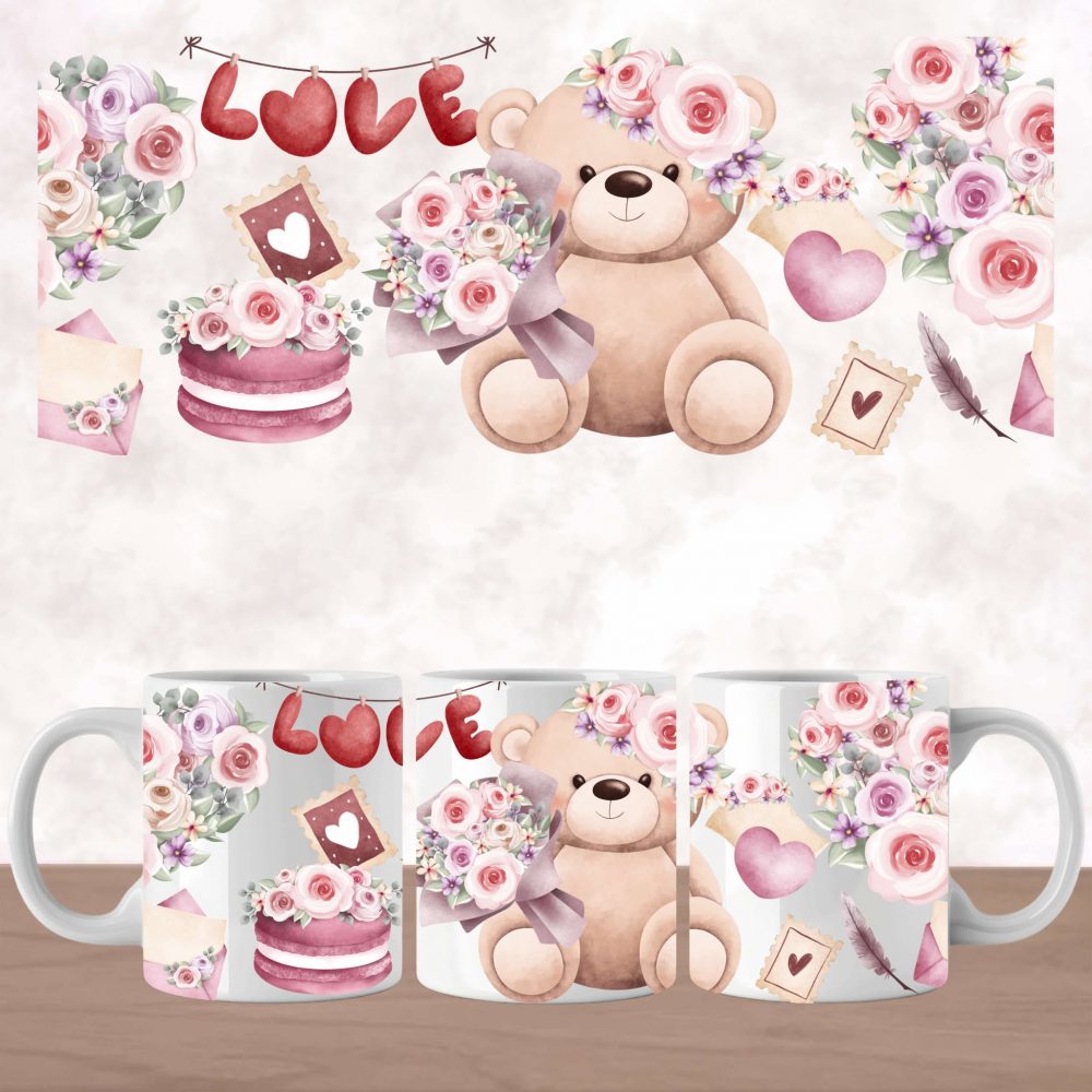 UV DTF Mug Wrap - Love Bear