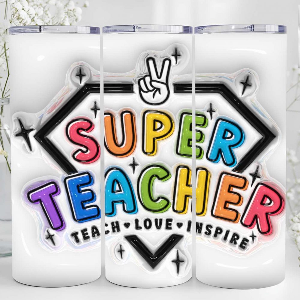 UV DTF 20oz Tumbler Wrap - Super Teacher