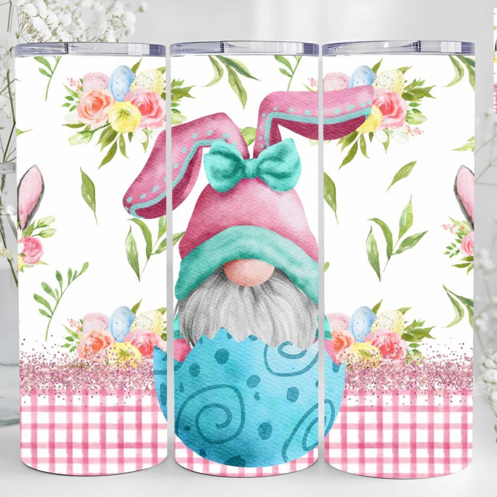 UV DTF 20oz Tumbler Wrap - Easter Egg Gnome