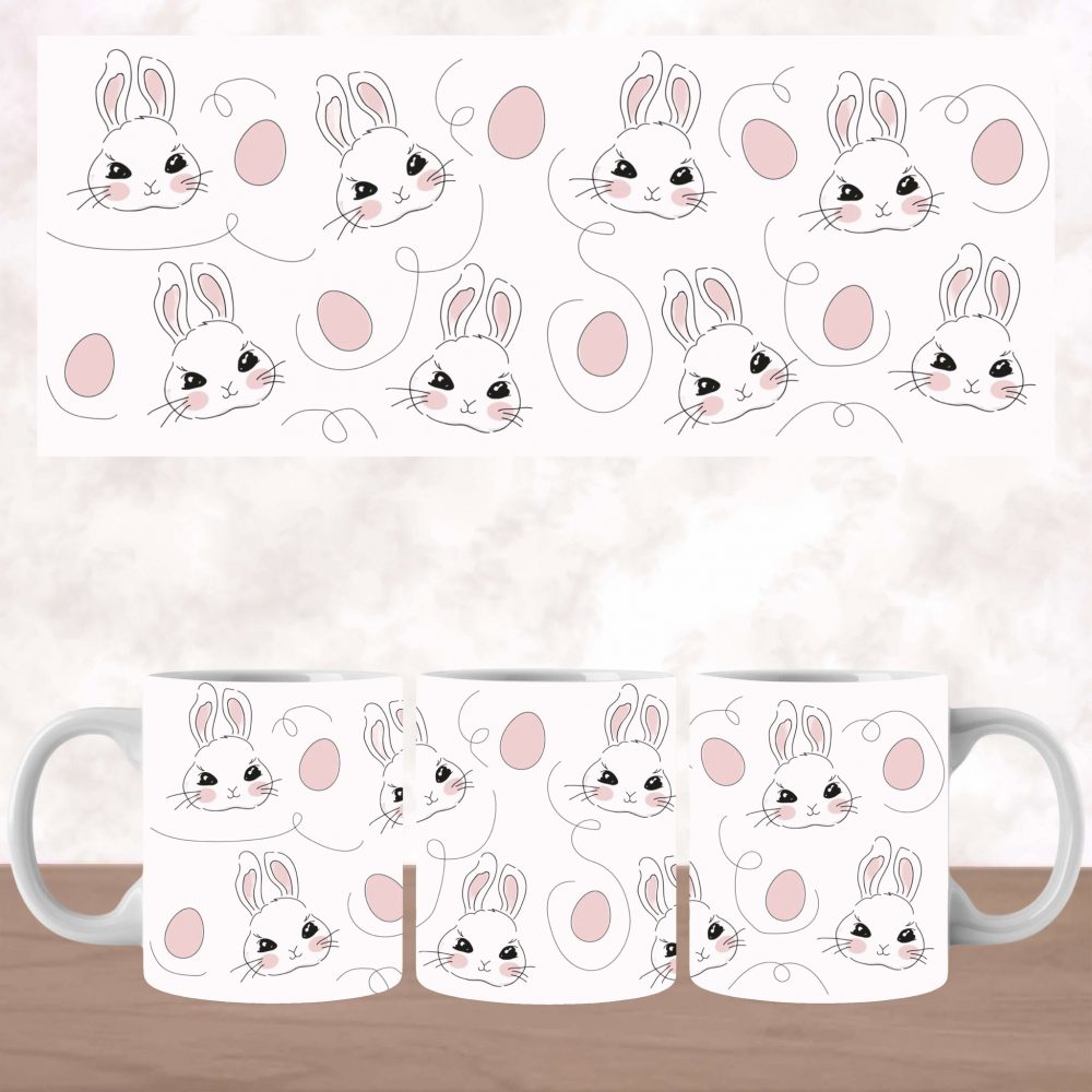 UV DTF Mug Wrap - Rabbits