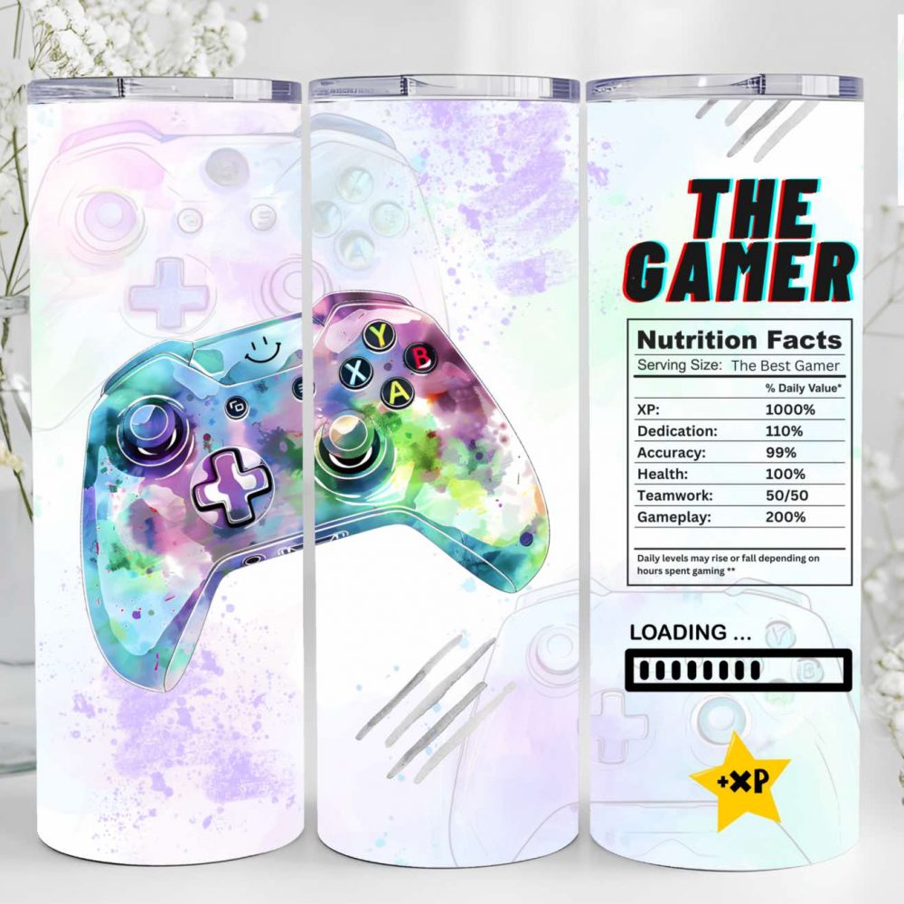 UV DTF 20oz Tumbler Wrap - The Gamer (Pastels)