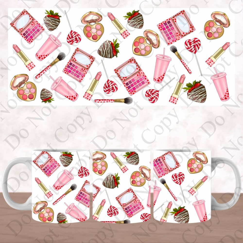 UV DTF Mug Wrap - Valentine Makeup