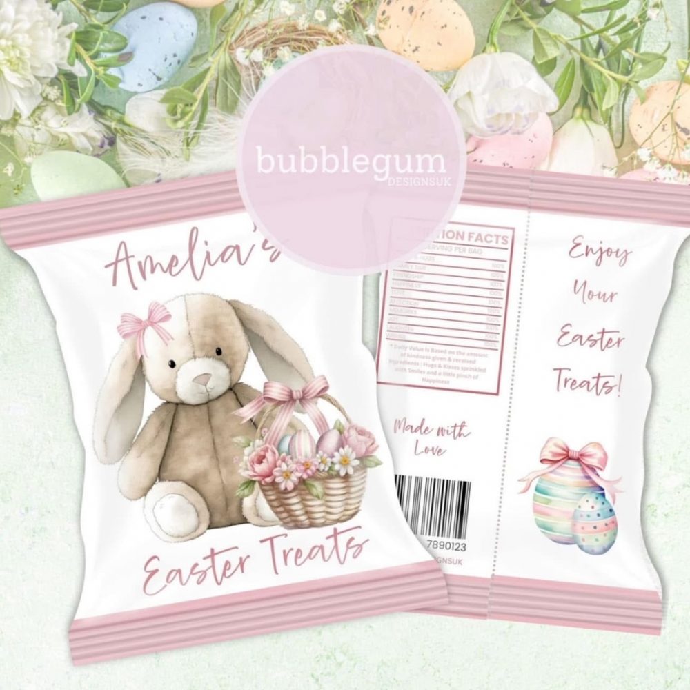 Easter Bunny With Basket - Treat Packet