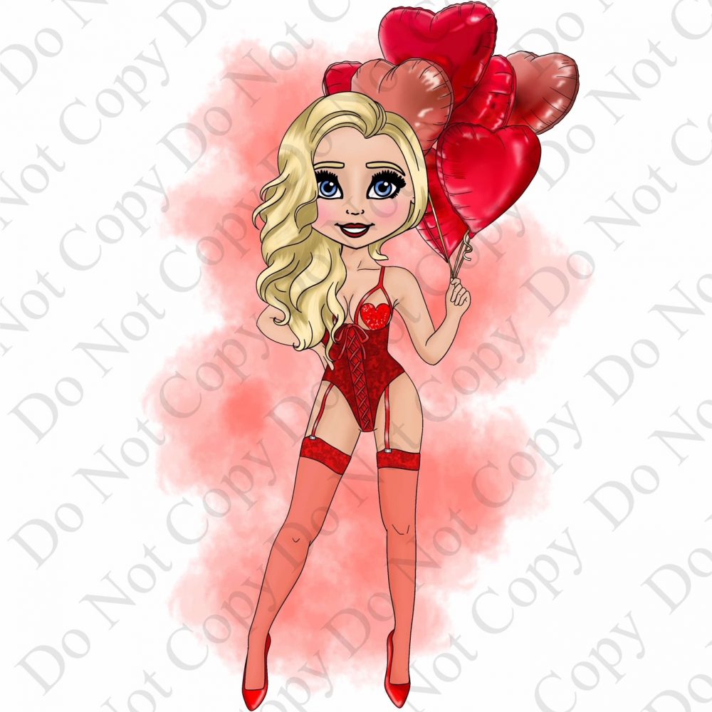 Sexy Feb Valentine Dolly Decal