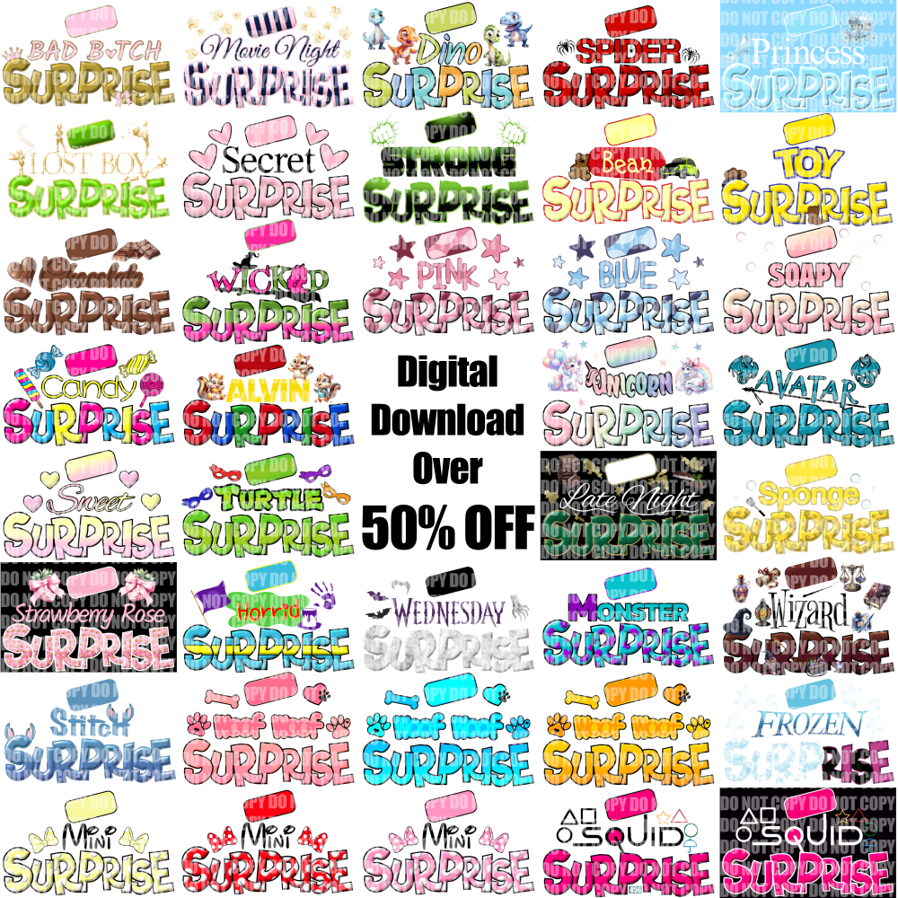 BULK BUNDLE Surprise (38 designs) - DIGITAL DOWNLOAD - OVER 50% OFF