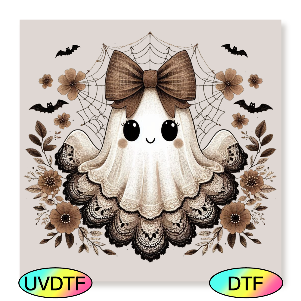 DTF Cute Vintage Lace Ghost