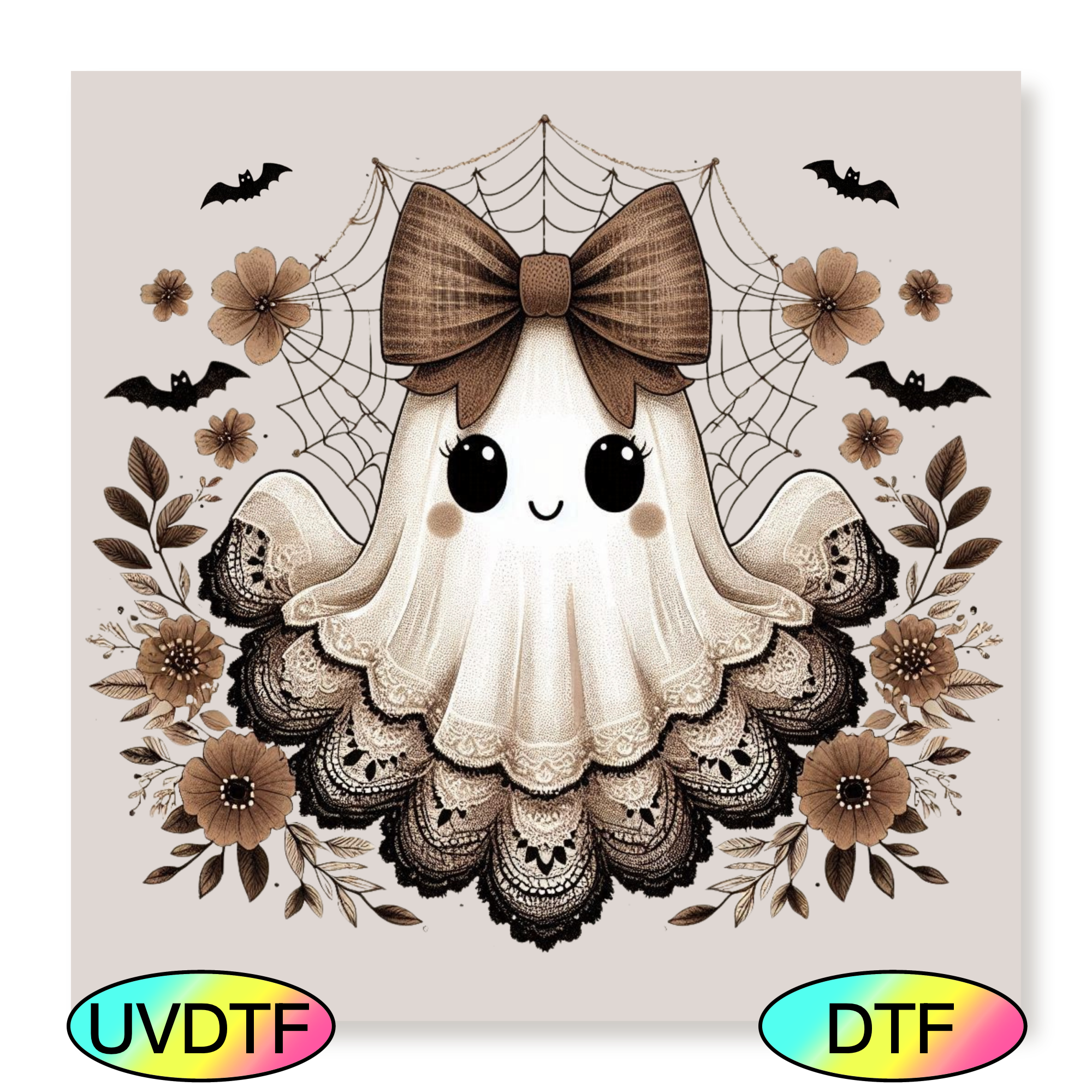 DTF Cute Vintage Lace Ghost