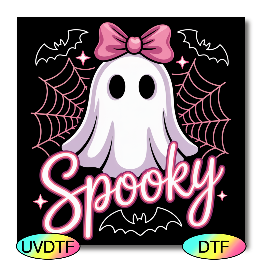 DTF Cute Pink Spooky Ghost