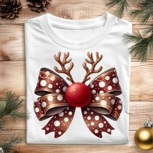 DTF Reindeer Nose Bow
