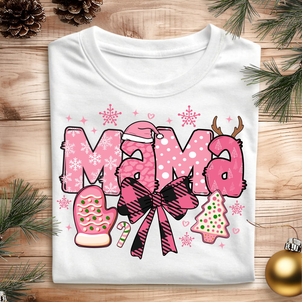 DTF Christmas Mama - Pastel Pink