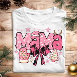 DTF Christmas Mama - Pastel Pink