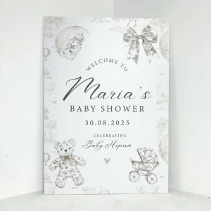 Cream Baby Shower Easel Sign