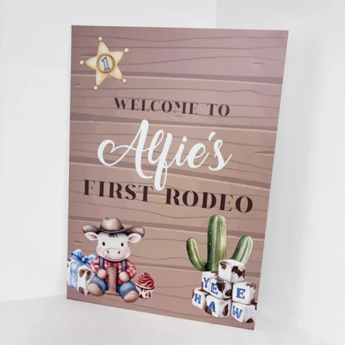 My First Rodeo Easel Sign