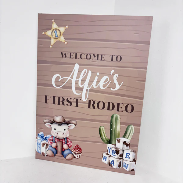 My First Rodeo Easel Sign